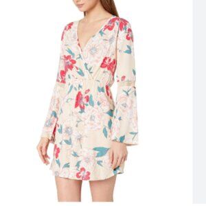 Roxy Crochet Heart Woven Dress Ivory Cream New Flowers (M)